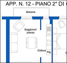 Planimetria camere in affitto monza